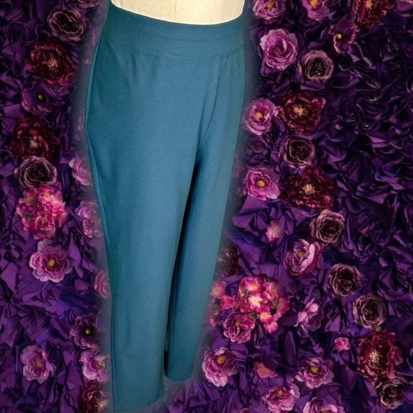 Eileen Fisher ‘Washable Stretch Crepe Straight Pant’ in Deep Teal Blue Size M - Picture 7 of 11